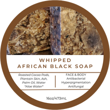 Whipped African Raw Premium Black Soap 16oz