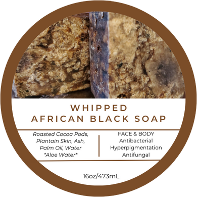 Whipped African Raw Premium Black Soap 16oz