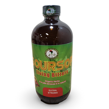Bottle of Soursop Living Bitters on a white background African Indian Herbs