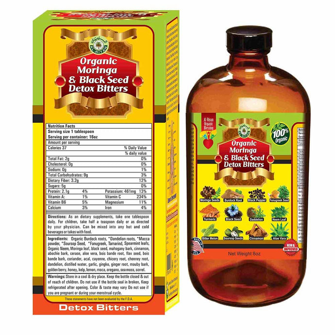 Organic Moringa & Black Seed Bitters 16oz