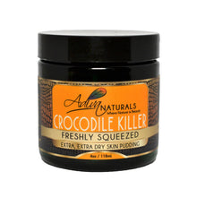 Jar of Advin Naturals Crocodile Killer Freshly Squeezed Extra Dry Skin Pudding on a white background
