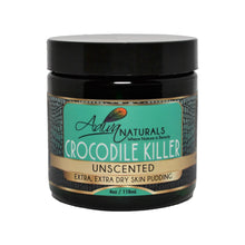 Jar of Advin Naturals Crocodile Killer Unscented Extra Dry Skin Pudding on a white background Crocodile Killer dry skin repair cream for cracked and ashy skin