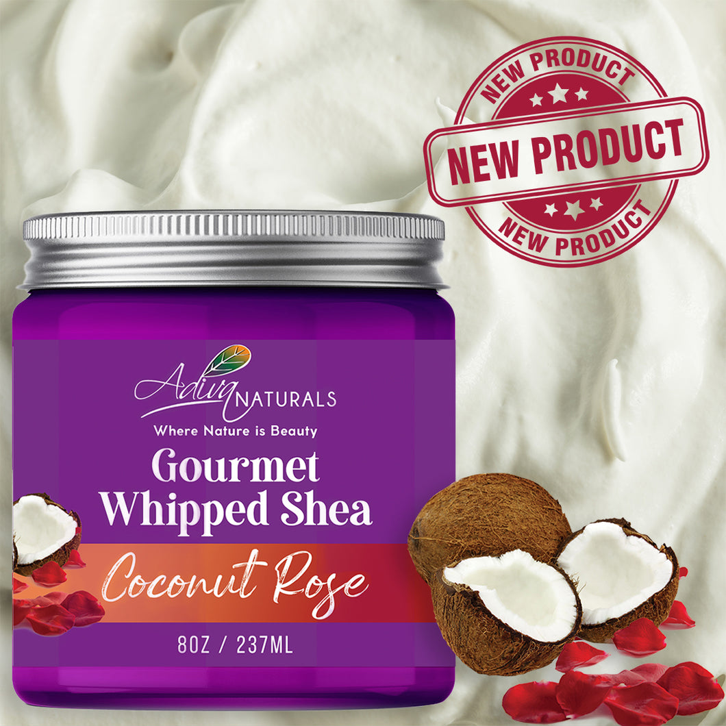 Gourmet Whipped Shea Body Butter - Coconut Rose 8oz | Non-greasy formula