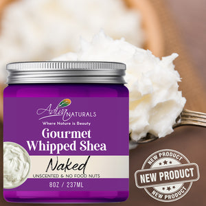 Gourmet Whipped Shea Body Butter - Naked 8oz | Unscented | Non-greasy formula